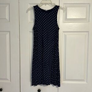 Old Navy Sleeveless Navy Blue Dot Swing Dress